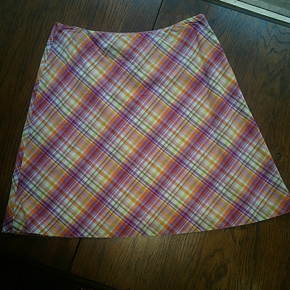 Petite Size 14 Talbots Plaid Print Skirt
